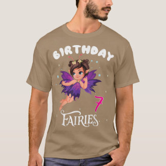 Kids Fairy Birthday Party 7 years old Fairy Birthd T-Shirt
