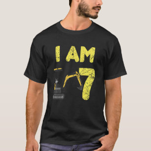 Kids Family Construction Truck Excavator Birthday T-Shirt