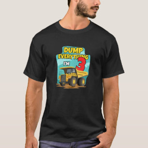 Kids Family Construction Truck Excavator Birthday T-Shirt