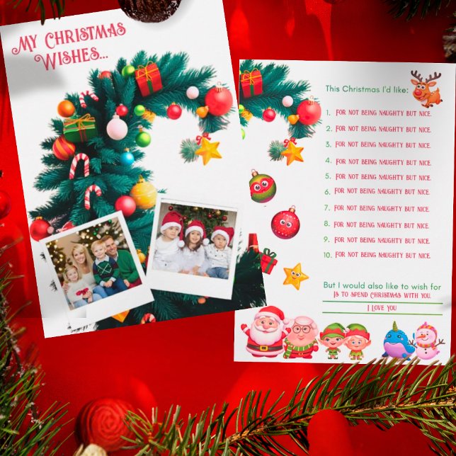  Kids Family Photo Whimsical Christmas Tree Card (Creator Uploaded)