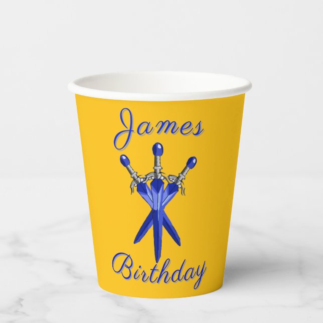 Kids fantasy style birthday  paper cups (Front)