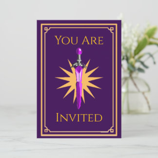 Kids Fantasy Warrior Party Invitation