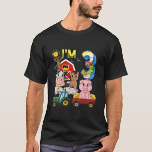 Kids Farm Animals Barnyard Tractor 3Rd Birthday I' T-Shirt