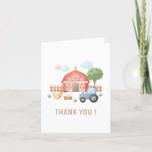Kids Farm Animals Birthday Thank You Card