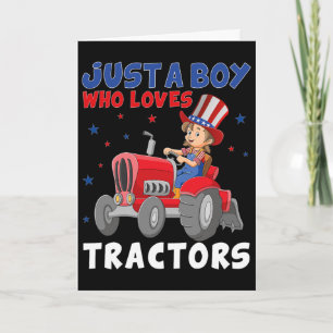 Kids Farm Lifestyle 4th July Just A Boy Who Loves  Card