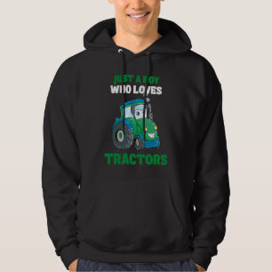Kids Farm Lifestyle Just A Boy Who Loves Tractors Hoodie