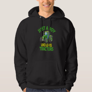 Kids Farm Lifestyle Just A Boy Who Loves Tractors Hoodie