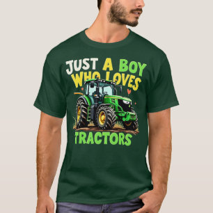 Kids Farm Lifestyle Just A Boy Who Loves Tractors T-Shirt