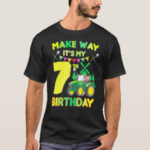 Kids Farmer Birthday Make Way Its My 7th Birthday T-Shirt