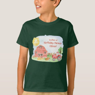 Kids Farmer Birthday Party Matching Family Brother T-Shirt