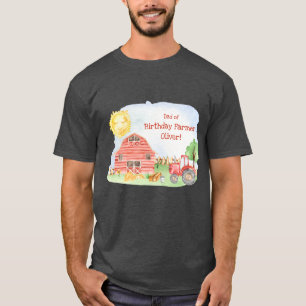 Kids Farmer Birthday Party Matching Family Dad T-Shirt