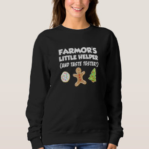 Kids Farmor's Little Helper Christmas Cookie Bakin Sweatshirt