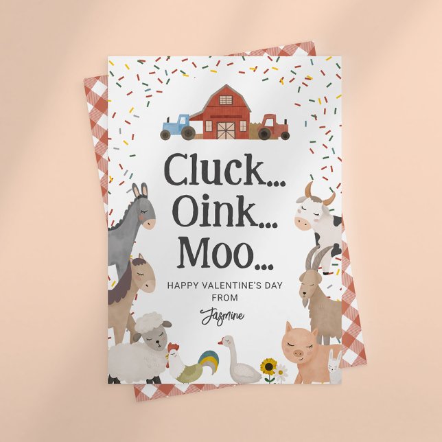 Kids Farmyard Kids Valentines Day Holiday Card (Creator Uploaded)