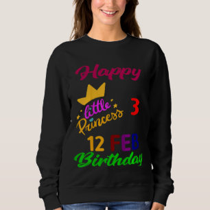 Kids Febraury Girls Birthday 12 Febraury 3rd Anniv Sweatshirt