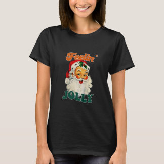 Kids Feelin' Jolly Vintage Merry Christmas Xmas Vi T-Shirt