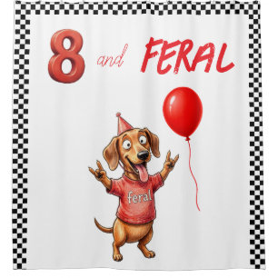 Kid's Feral Dachshund Birthday Back Drop Curtain