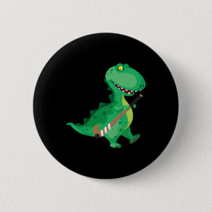 Kids Field Hockey Dinosaur Funny  6 Cm Round Badge