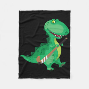 Kids Field Hockey Dinosaur Funny Fleece Blanket