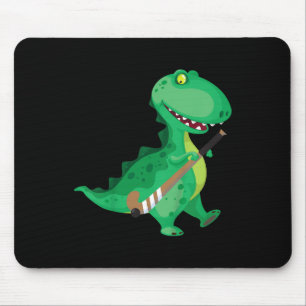 Kids Field Hockey Dinosaur Funny Mouse Pad