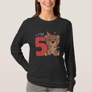 Kids Fifth Birthday Bear Children A Birthday Bear T-Shirt