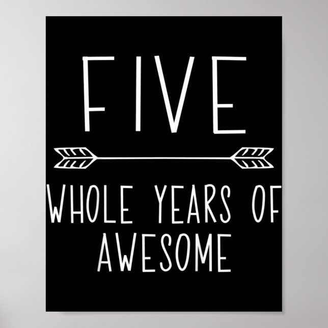 Kids Fifth Birthday Boy , 5 Year Old Birthday Boy  Poster (Front)