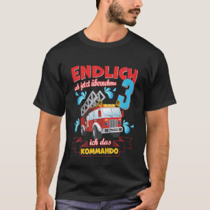 Kids Finally 3 Fire Brigade for 3rd Birthday 3 Yea T-Shirt