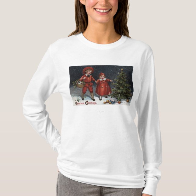 Kids Finished Decorating Tree T-Shirt (Front)