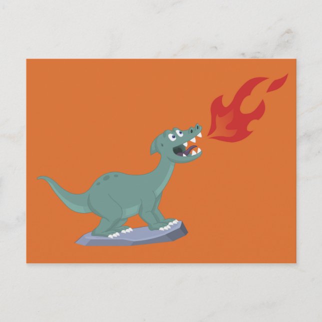 Kids Fire-Breathing Dinosaur Art by Jeff Nevins Postcard (Front)