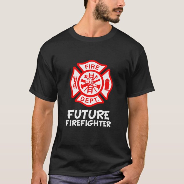Kids Fire Department Fireman Symbol Funny Future F T-Shirt (Front)