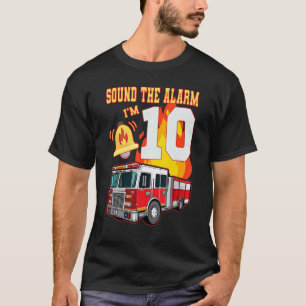 Kids Fire Truck 10th Birthday Boy Firefighter 10 Y T-Shirt