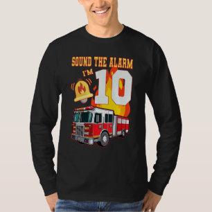 Kids Fire Truck 10th Birthday Boy Firefighter 10 Y T-Shirt