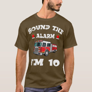 Kids Fire Truck 10th Birthday Boy Toddler Firefigh T-Shirt