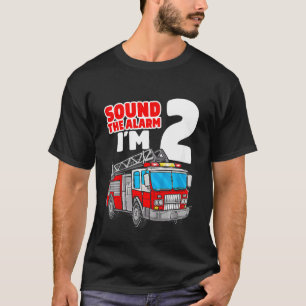 Kids Fire Truck 2 Year Old Firefighter 2nd Birthda T-Shirt