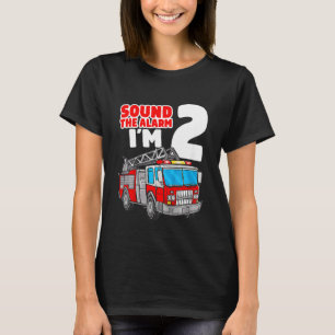 Kids Fire Truck 2 Year Old Firefighter 2nd Birthda T-Shirt