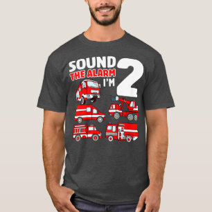 Kids Fire Truck 2nd Birthday Toddler Boy Firefight T-Shirt