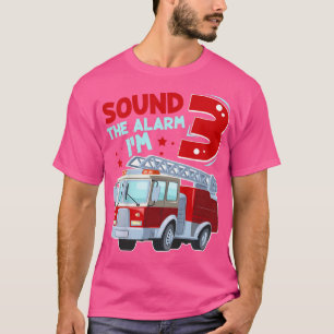 Kids Fire Truck 3 Year Old Firefighter 3rd Birthda T-Shirt