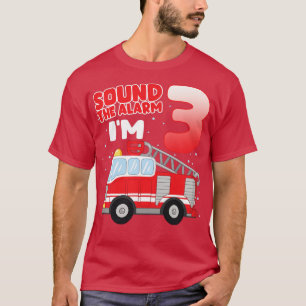 Kids Fire Truck 3 Year Old Firefighter 3rd Birthda T-Shirt