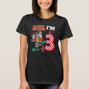 Kids Fire Truck 3rd Birthday Boy Firefighter 3 Yea T-Shirt