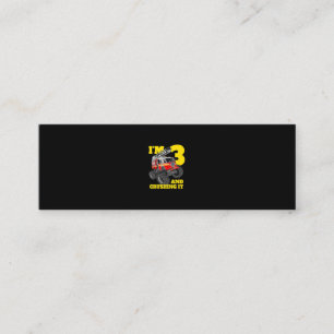 Kids Fire Truck 3rd Birthday Boy Toddler Mini Business Card