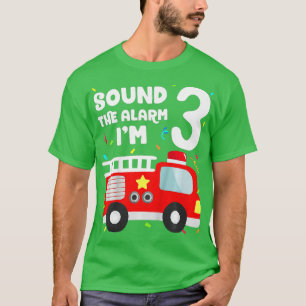 Kids Fire Truck 3rd Birthday Toddler Boy Firefight T-Shirt