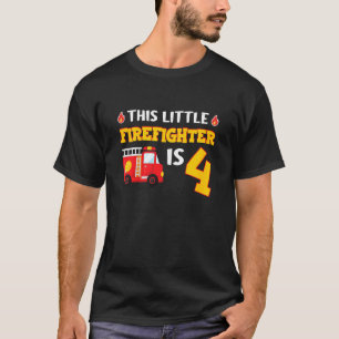Kids Fire Truck  4 Year Old  Little Firefighter 4t T-Shirt