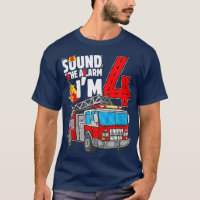 Kids Fire Truck 4th Birthday Boy Firefighter 4 Yea