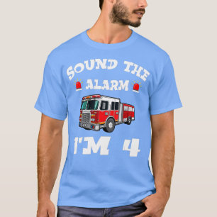 Kids Fire Truck 4th Birthday Boy Toddler Firefight T-Shirt