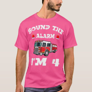 Kids Fire Truck 4th Birthday Boy Toddler Firefight T-Shirt