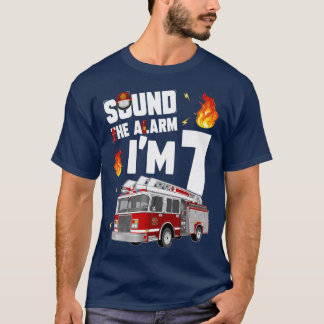 Kids Fire Truck 7th Birthday Boy 7 Year Old Firefi T-Shirt