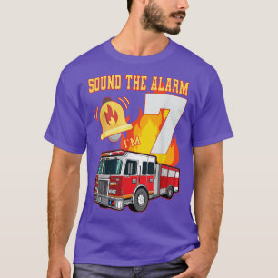 Kids Fire Truck 7th Birthday Boy Firefighter 7 Yea T-Shirt