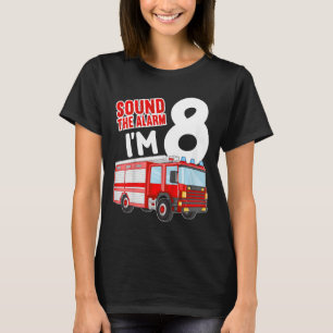 Kids Fire Truck 8th Birthday Idea Firefighter 8 Ye T-Shirt