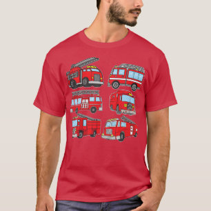 Kids Fire Truck Emergency Trucker Firefighter Trai T-Shirt