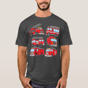 Kids Fire Truck Emergency Trucker Firefighter Trai T-Shirt
