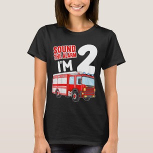 Kids Fire Truck Old 2nd Birthday Idea Firefighter T-Shirt